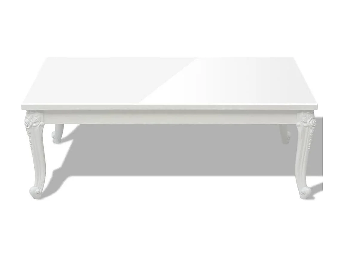 Table basse de salon effet bois blanche 115 x 65 x 42 cm DEC037013