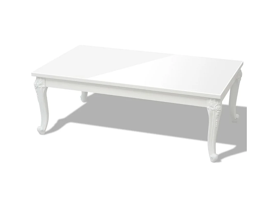 Table basse de salon effet bois blanche 115 x 65 x 42 cm DEC037013