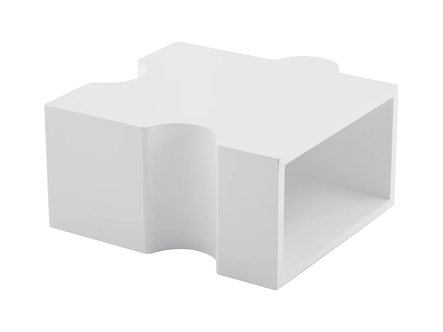 Set van 2 modulaire salontafels in de vorm van een witte puzzel, MDF, grote geïntegreerde opbergruimte