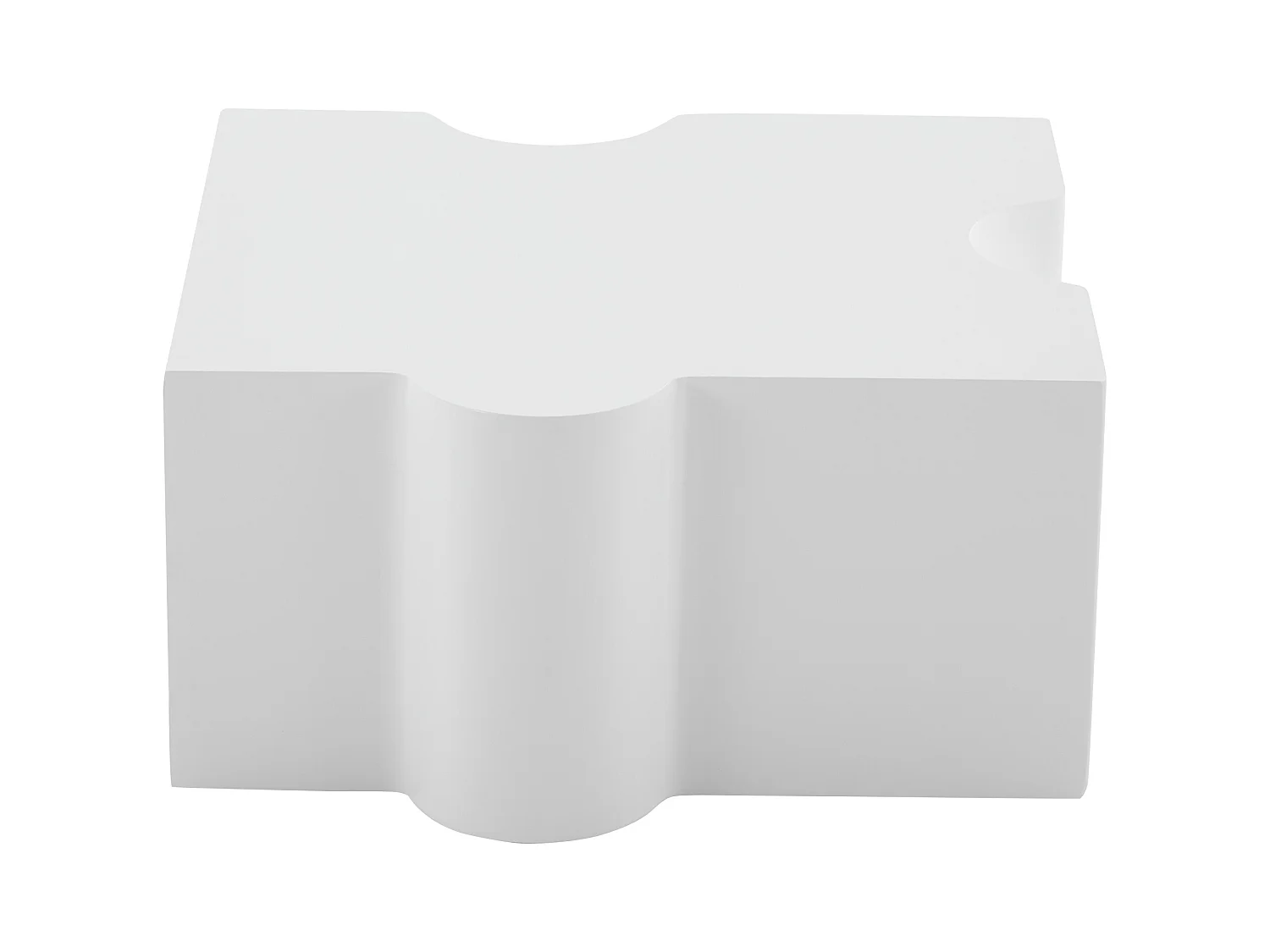 Set di 2 tavolini componibili a forma di puzzle bianco, MDF, ampio spazio di archiviazione integrato