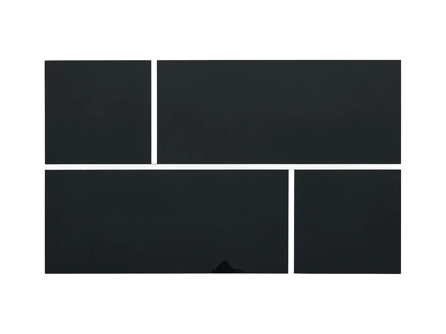 Mesa de centro rectangular 100x60x40cm con 4 cajones, cuerpo lacado en negro con detalles en blanco