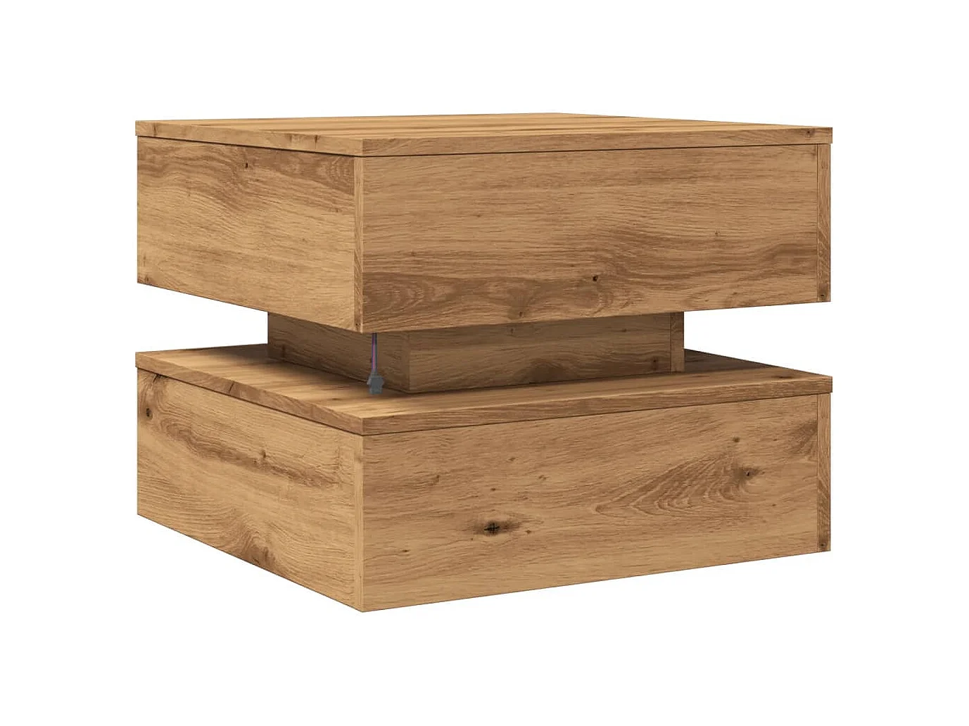 Table basse de salon bois beige 50 x 50 x 40 cm DEC037609