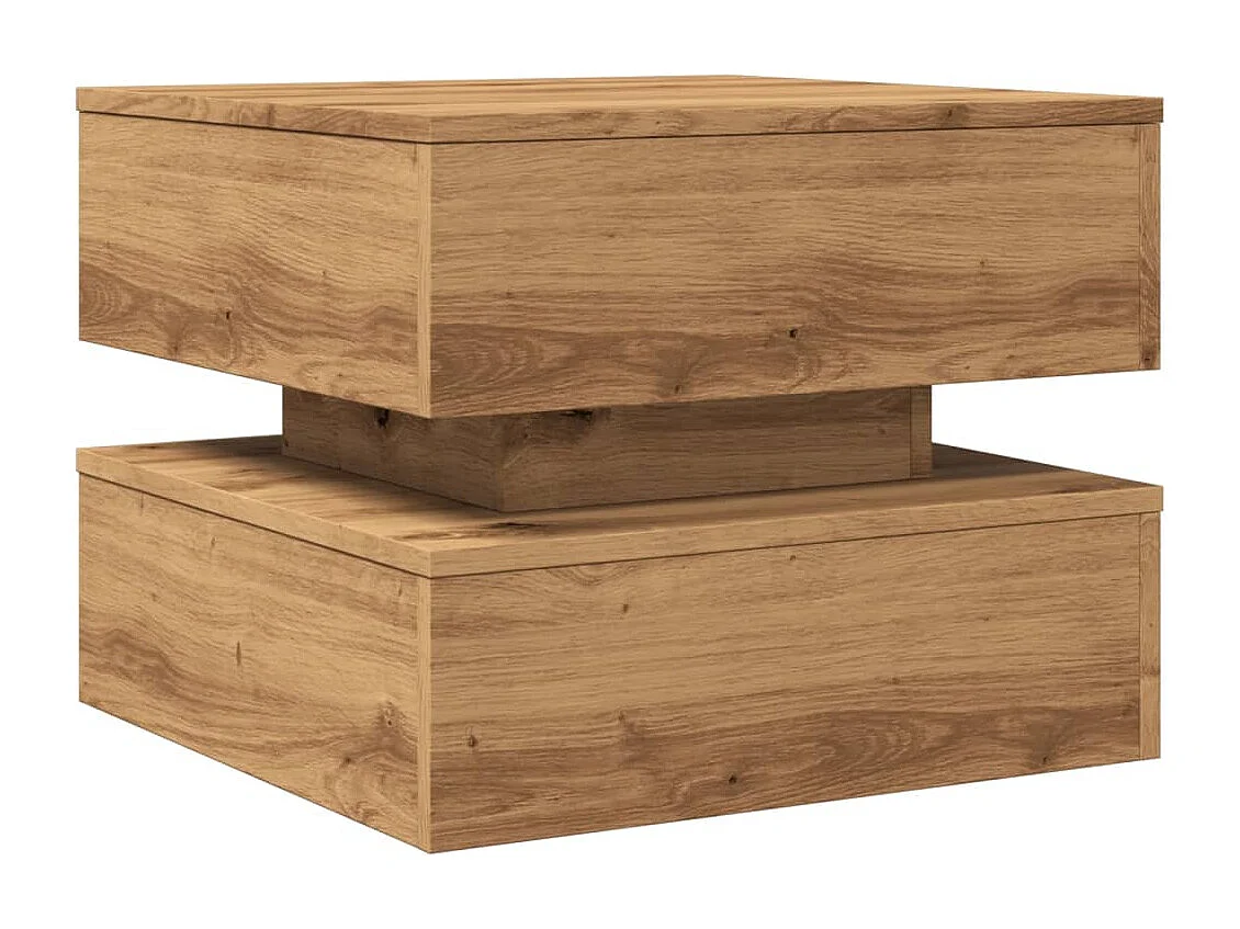 Table basse de salon bois beige 50 x 50 x 40 cm DEC037609