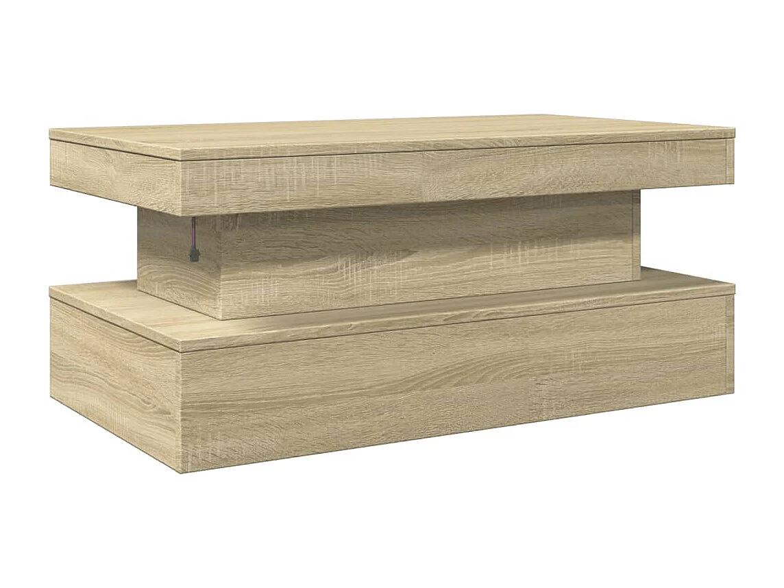 Table basse de salon bois beige 90 x 50 x 40 cm DEC037654