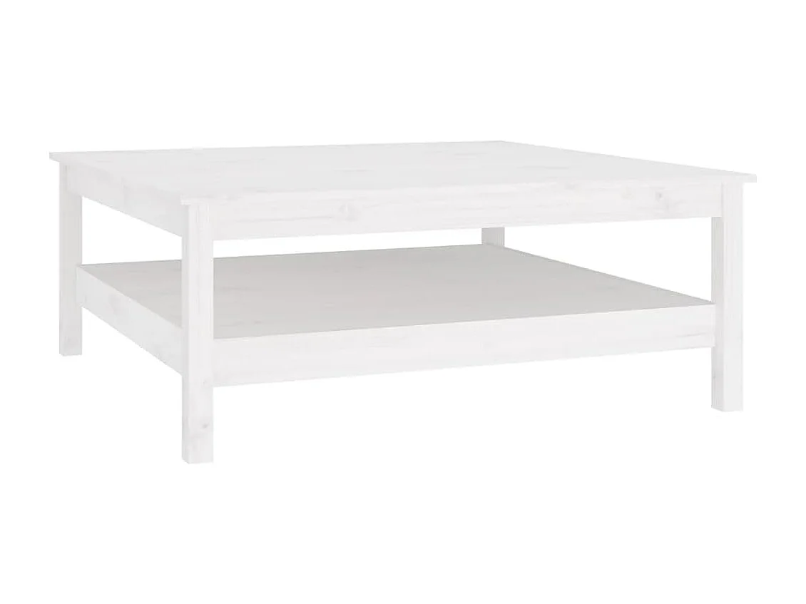 Table basse de salon bois blanche 100 x 100 x 40 cm DEC037776