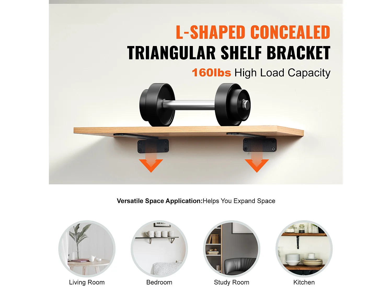 Planksteun SucceBuy, 30 x 10 x 4 cm, 6 Stuks, Robuust Zwevend, voor Woonkamers, Kantoren, Keukens, Badkamers en Bureaus