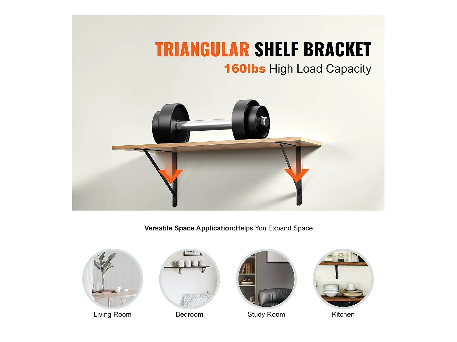 Support d'Étagère SucceBuy, 46 x 30 cm, 12 Pièces, Lourds Flottants Triangle, pour les Salons, Bureaux, Cuisines, Salles de Bains et Bureaux