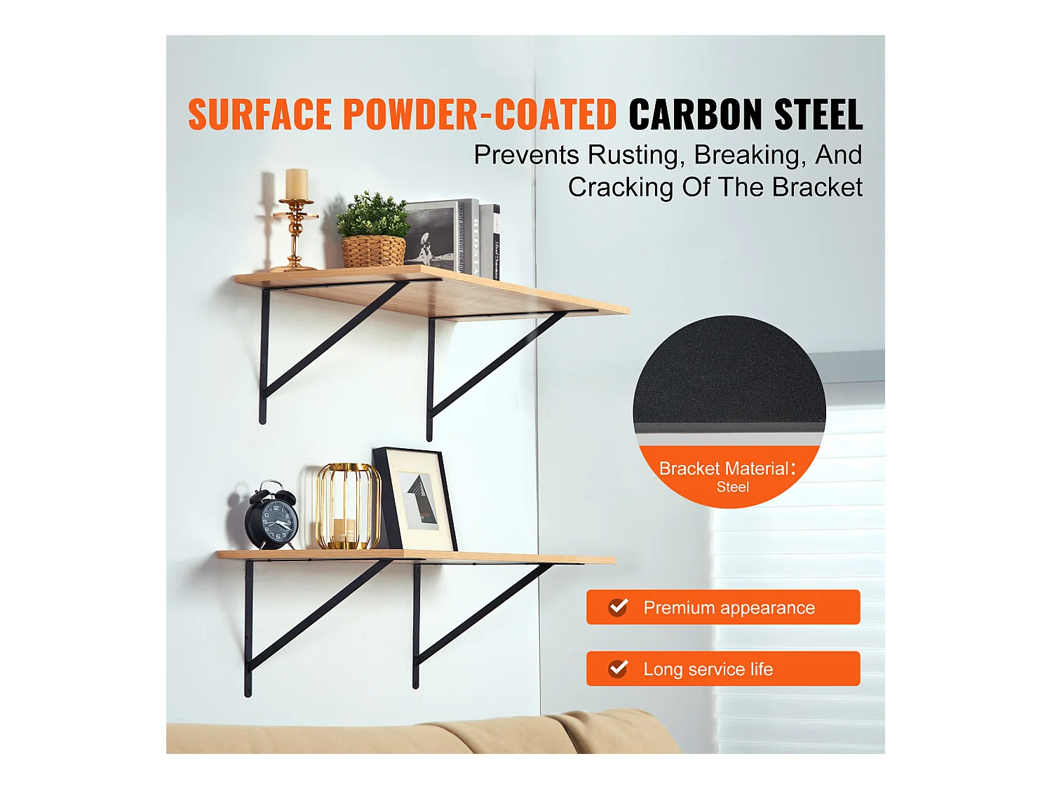 Support d'Étagère SucceBuy, 46 x 30 cm, 12 Pièces, Lourds Flottants Triangle, pour les Salons, Bureaux, Cuisines, Salles de Bains et Bureaux