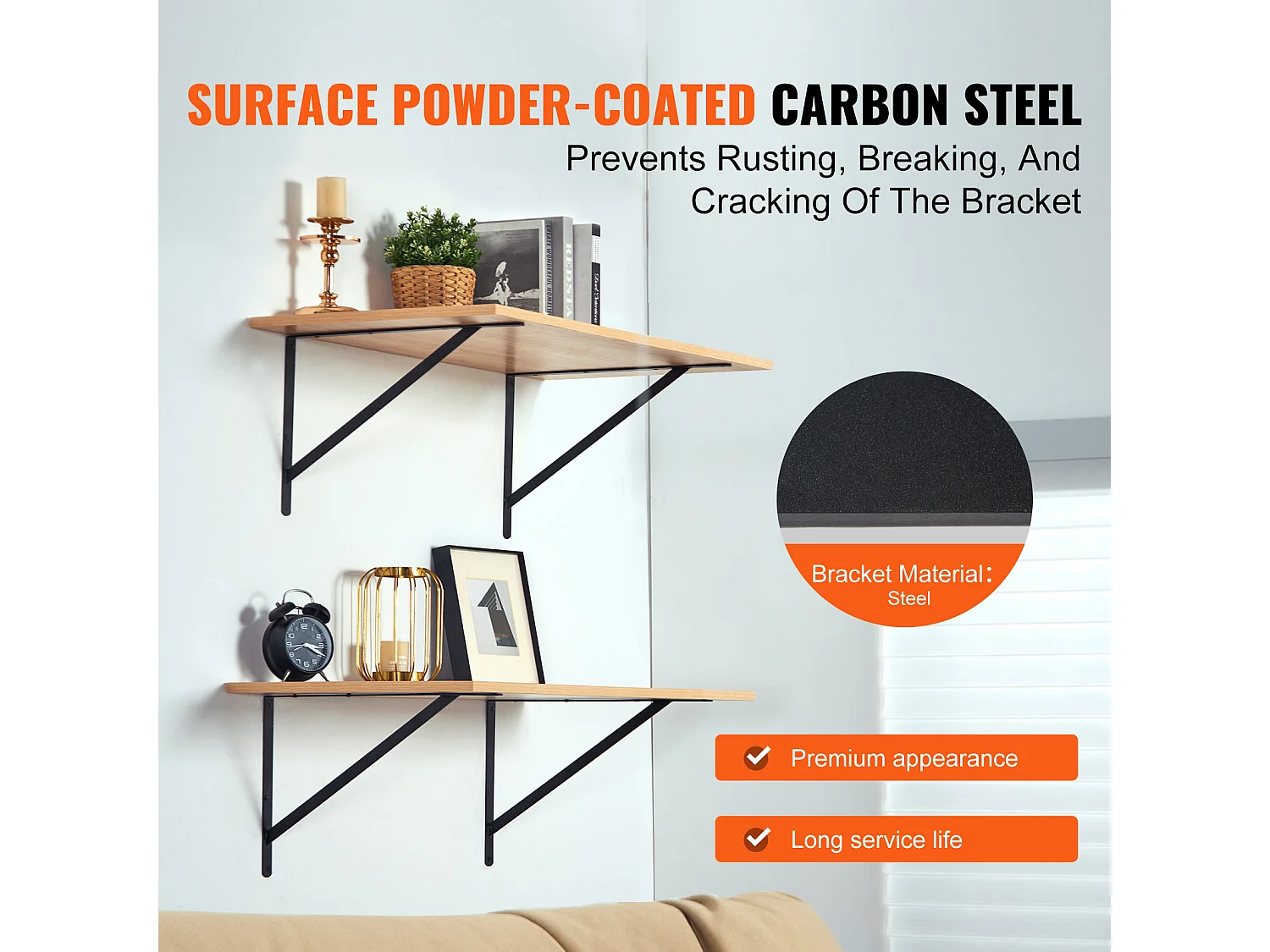 Support d'Étagère SucceBuy, 46 x 30 cm, 12 Pièces, Lourds Flottants Triangle, pour les Salons, Bureaux, Cuisines, Salles de Bains et Bureaux