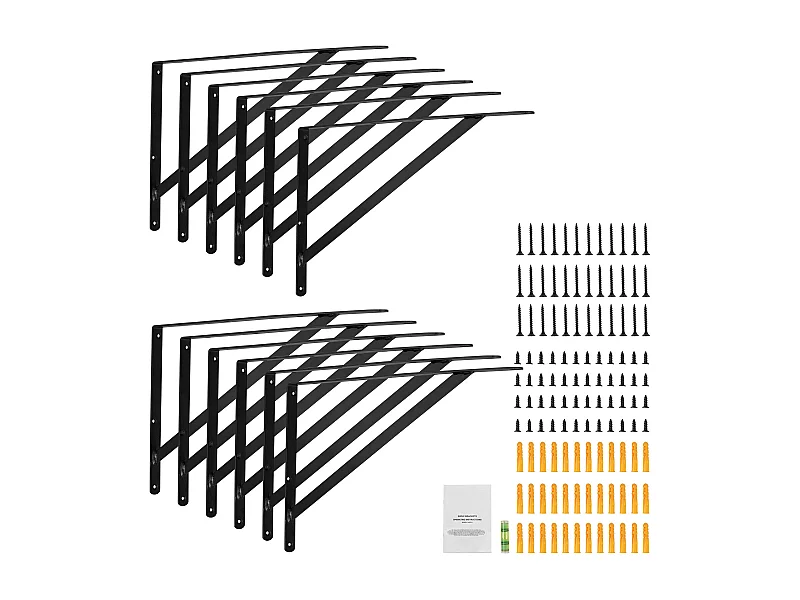 Planksteun SucceBuy, 46 x 30 cm, 12 Stuks, Zwaar Zwevend Driehoekig, voor Woonkamers, Kantoren, Keukens, Badkamers en Bureaus