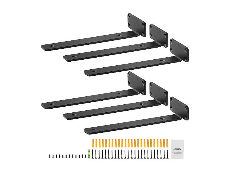 Suporte de Prateleira SucceBuy, 25 x 10 x 4 cm, 6 Peças, Resistente e com Alta Capacidade de Carga