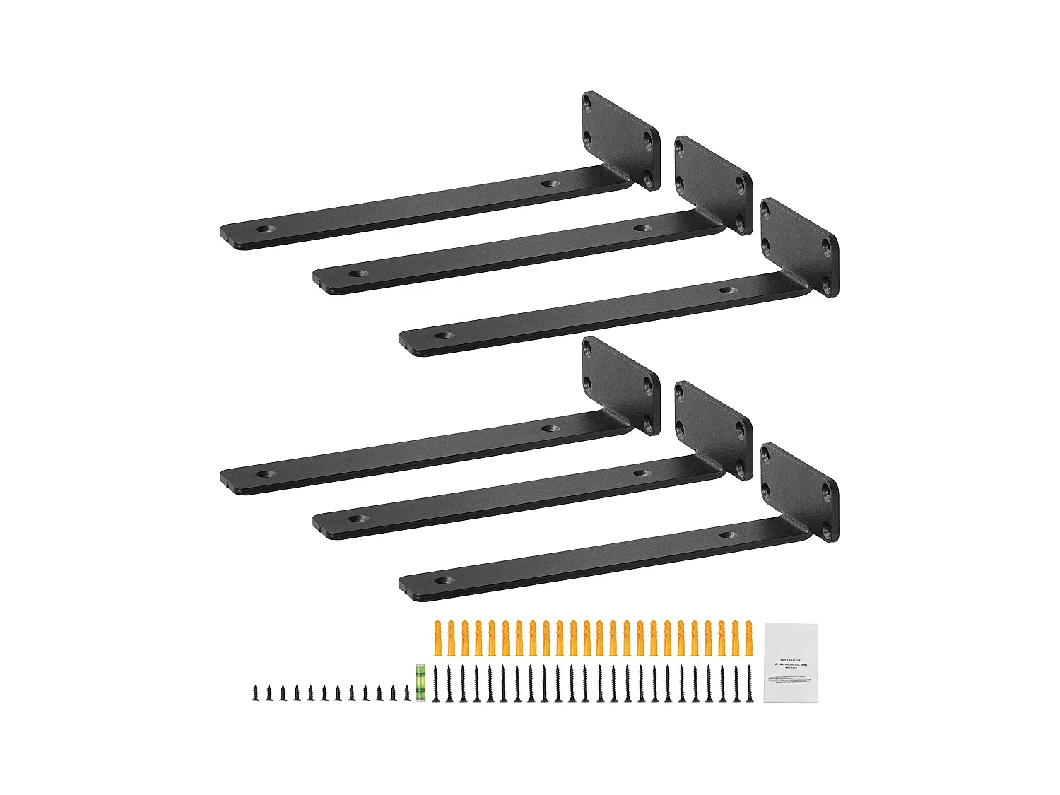 Support d'Étagère SucceBuy, 25 x 10 x 4 cm, 6 Pièces, Flottant Robuste, pour les Salons, Bureaux, Cuisines, Salles de Bains et Bureaux
