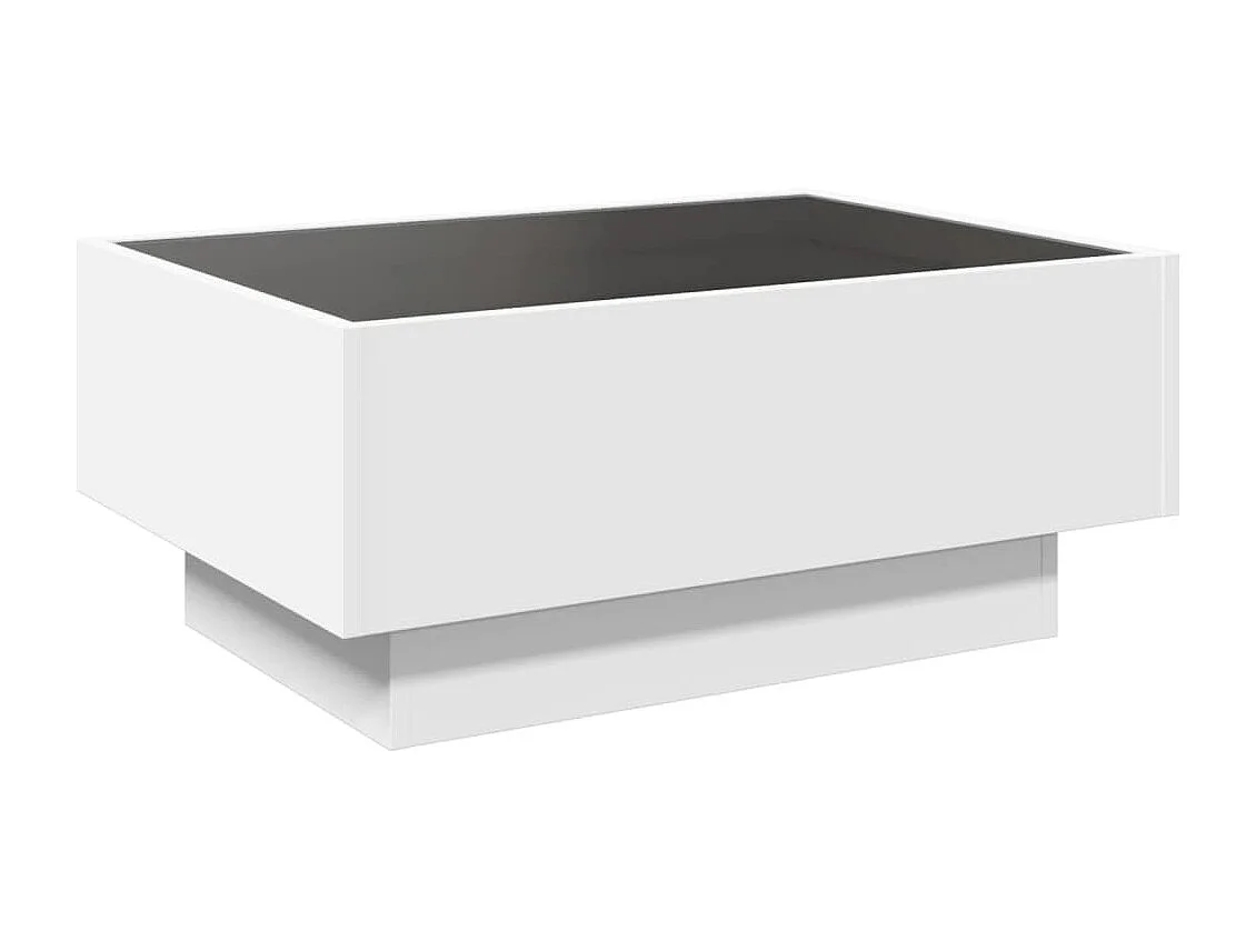 Table basse de salon bois blanche 70 x 50 x 30 cm DEC037388