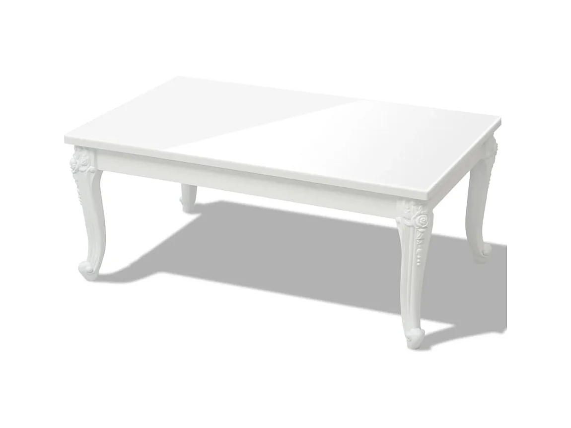 Table basse de salon effet bois blanche 100 x 60 x 42 cm DEC036964