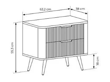 Lot de 2 tables de chevet - 2 tiroirs - Blanc et doré - ELONARIA de Pascal Morabito