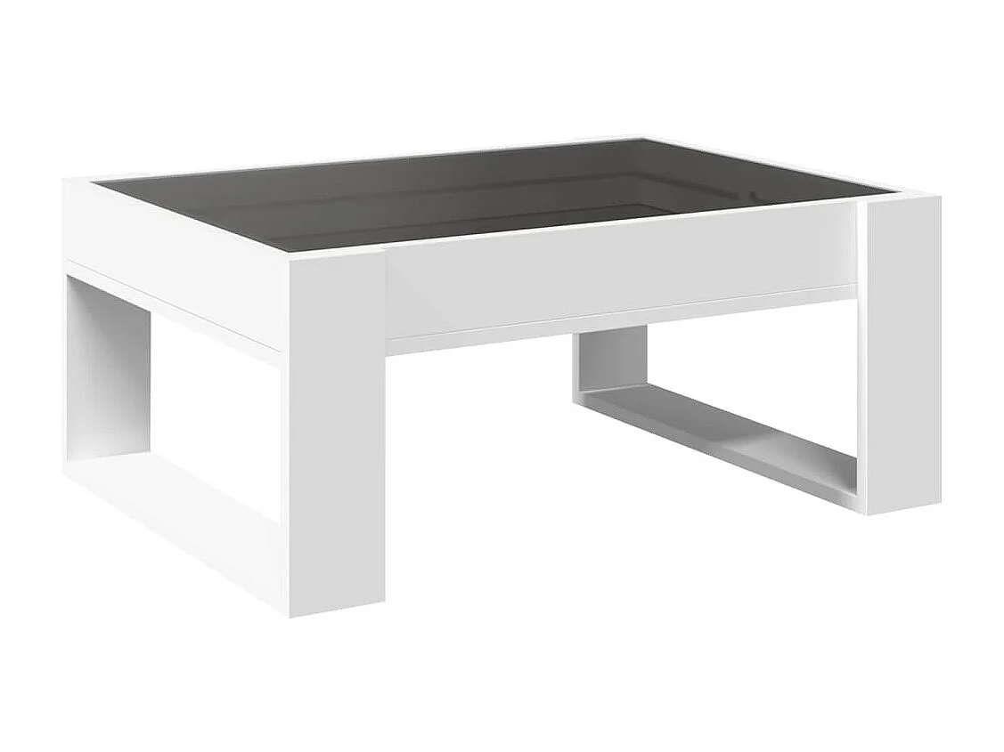 Table basse de salon bois blanche 70 x 53 x 30 cm DEC037442