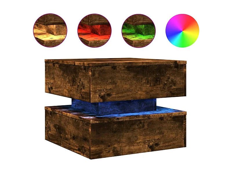 Table basse de salon bois marron 50 x 50 x 40 cm DEC037618