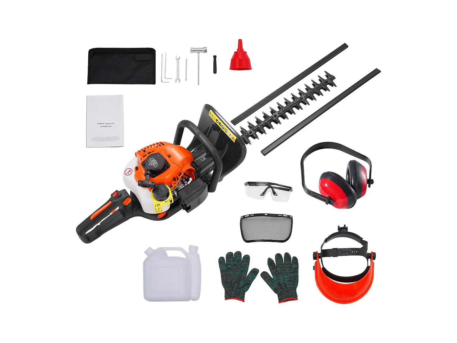 Taille-Haie à Essence SucceBuy,59 cm, à Main à 2 Temps, à Essence, Tête Réglable à 180 °, pour la Taille des Arbustes et des Buissons