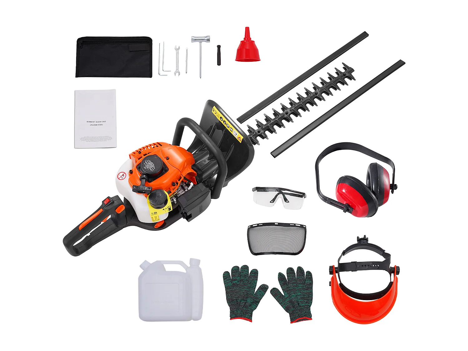 Taille-Haie à Essence SucceBuy,59 cm, à Main à 2 Temps, à Essence, Tête Réglable à 180 °, pour la Taille des Arbustes et des Buissons