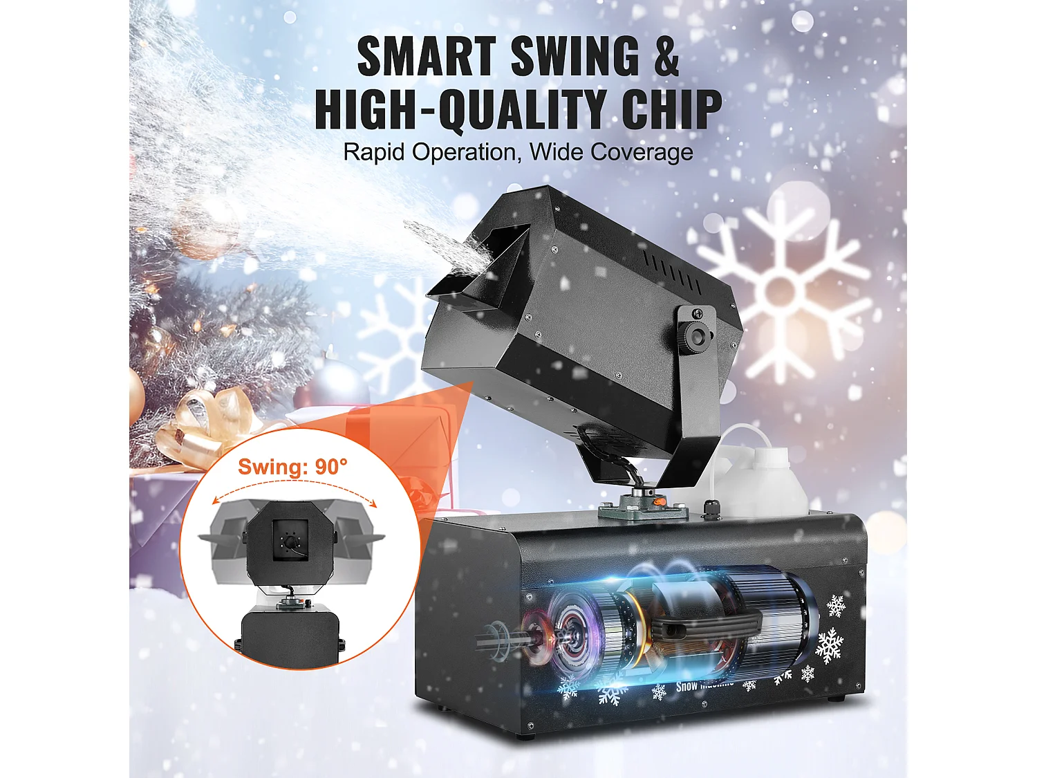 Schneemaschine SucceBuy , 2000 W mit Funkfernbedienung für Veranstaltungen, für Weihnachten, Hochzeiten, Gestaltung einer Zauberhaften Schneelandschaft