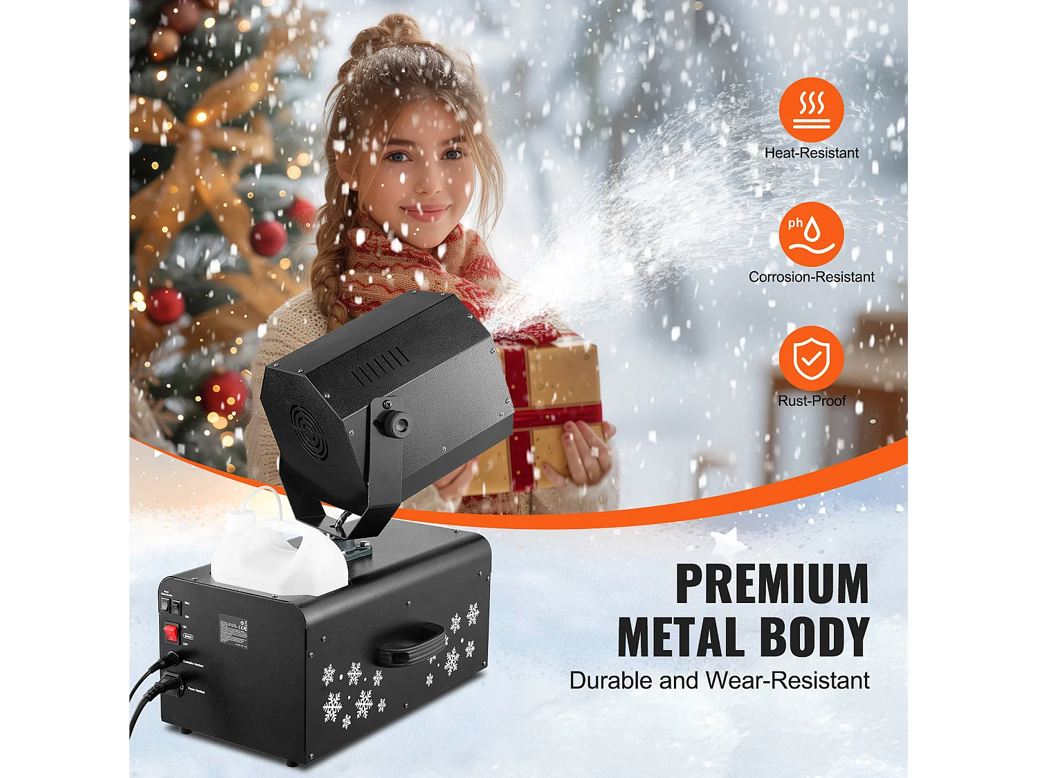 Schneemaschine SucceBuy , 2000 W mit Funkfernbedienung für Veranstaltungen, für Weihnachten, Hochzeiten, Gestaltung einer Zauberhaften Schneelandschaft