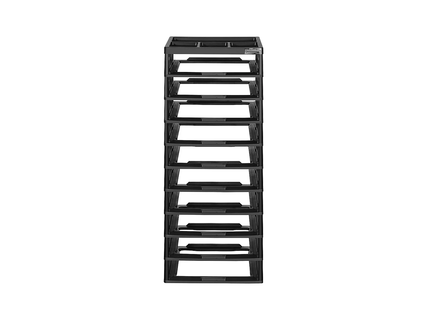 Rangement de Bureau en Plastique SucceBuy, à 10 Niveaux, Grande Capacité avec Organiseur Supérieur, Cadre Noir