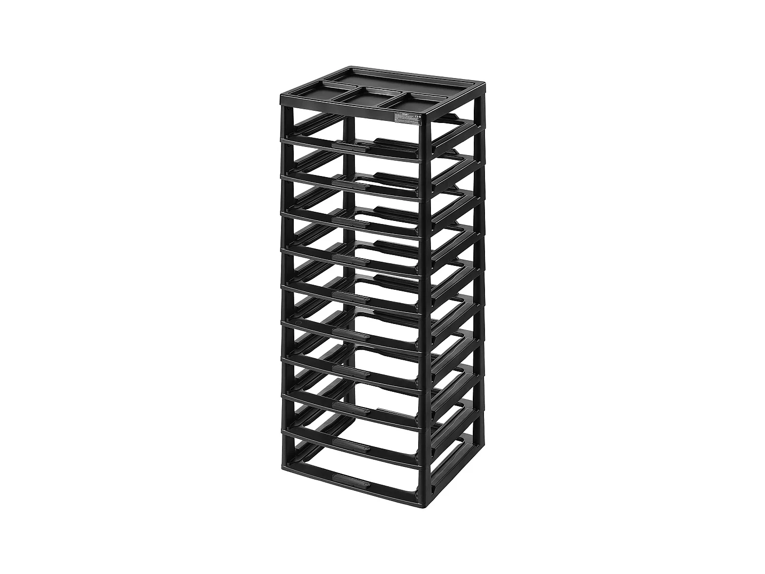 Rangement de Bureau en Plastique SucceBuy, à 10 Niveaux, Grande Capacité avec Organiseur Supérieur, Cadre Noir