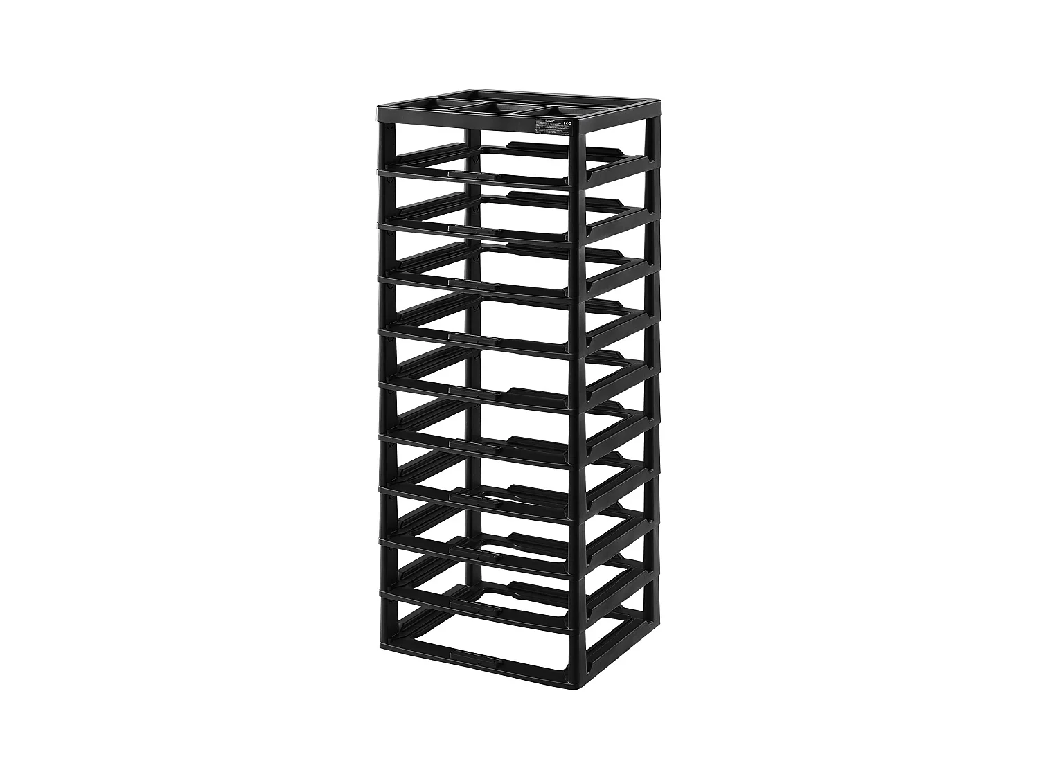 Rangement de Bureau en Plastique SucceBuy, à 10 Niveaux, Grande Capacité avec Organiseur Supérieur, Cadre Noir