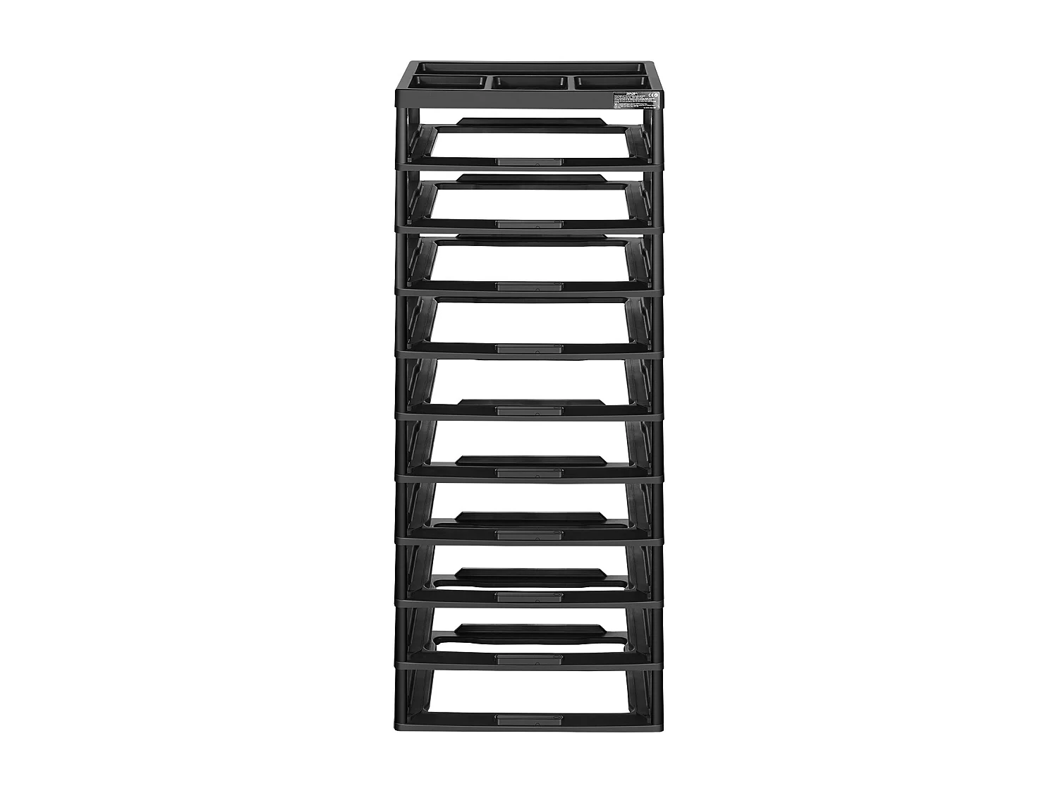 Rangement de Bureau en Plastique SucceBuy, à 10 Niveaux, Grande Capacité avec Organiseur Supérieur, Cadre Noir