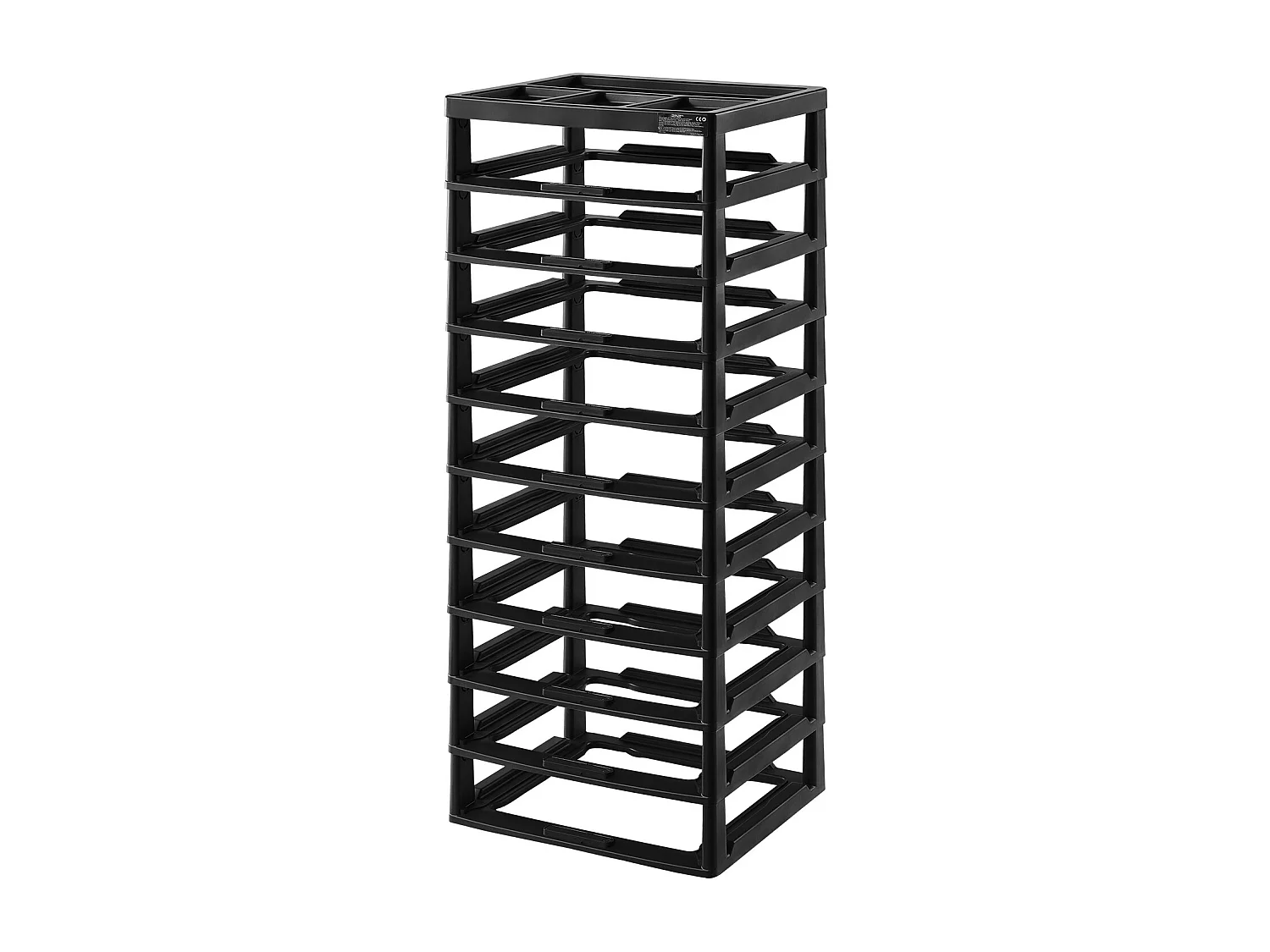 Rangement de Bureau en Plastique SucceBuy, à 10 Niveaux, Grande Capacité avec Organiseur Supérieur, Cadre Noir