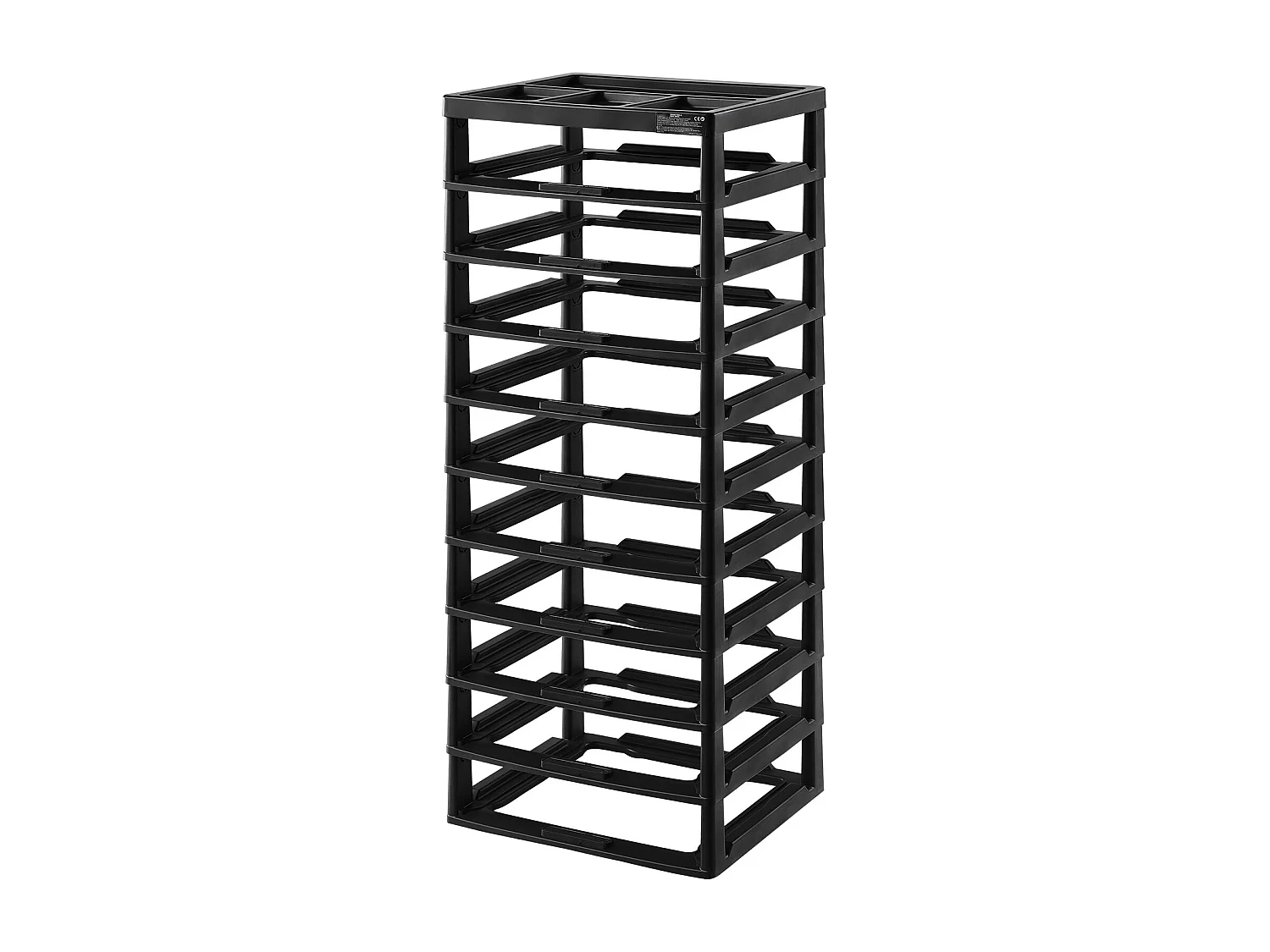 Rangement de Bureau en Plastique SucceBuy, à 10 Niveaux, Grande Capacité avec Organiseur Supérieur, Cadre Noir