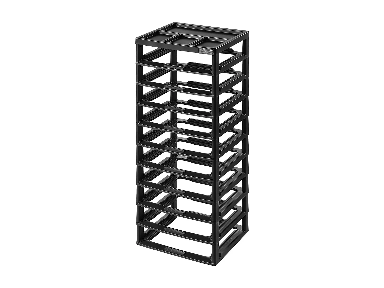 Rangement de Bureau en Plastique SucceBuy, à 10 Niveaux, Grande Capacité avec Organiseur Supérieur, Cadre Noir