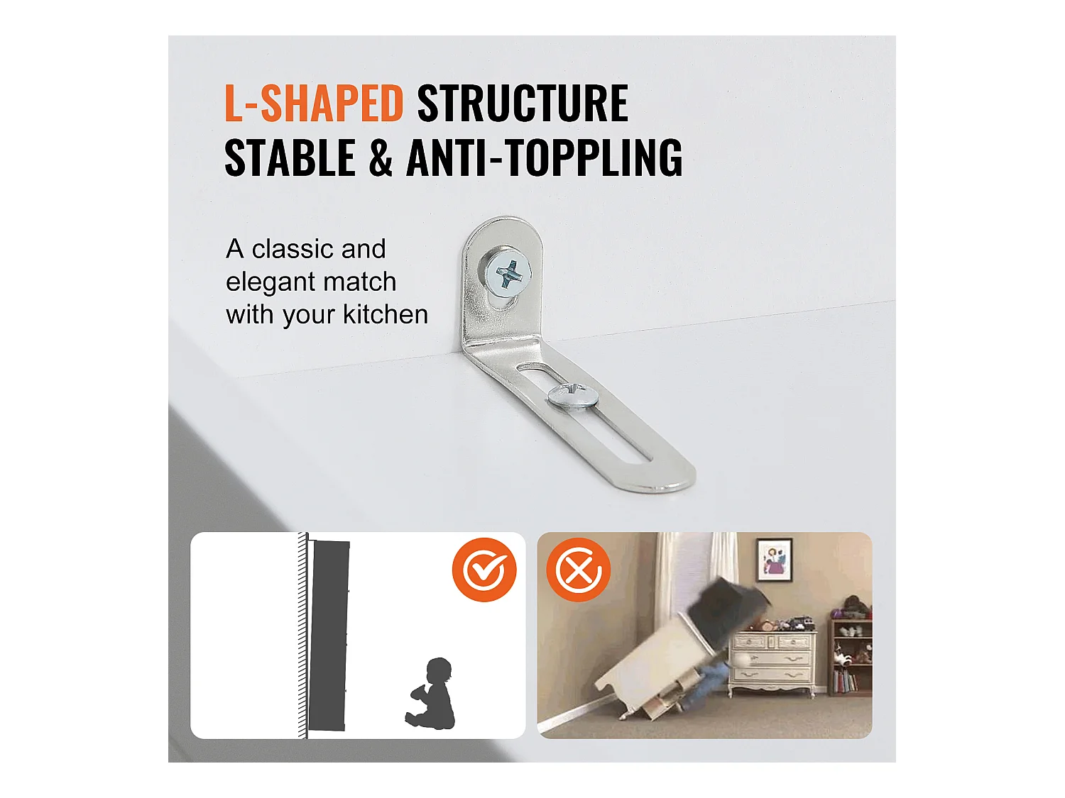 Armoire de Garde-Manger de Cuisine SucceBuy, Rangement pour Garde-Manger, 152,4 de Hauteur, Chargement de 50 kg