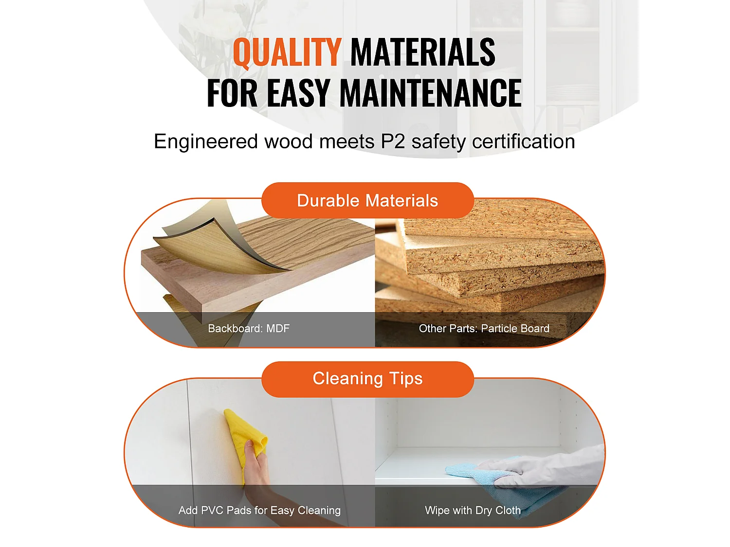 Küchenvorratschrank SucceBuy , Lagerung für Vorräte, Höhe 152,4 cm, Belastbarkeit 50 kg