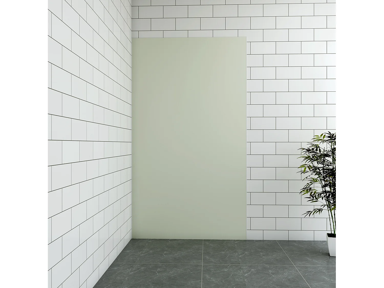 Aica B:40xH:210cm ivoorwitte aluminium composiet platen , 3 mm dik-Set van 1 douchewandpanelen inclusief profielen-Wandpanelen