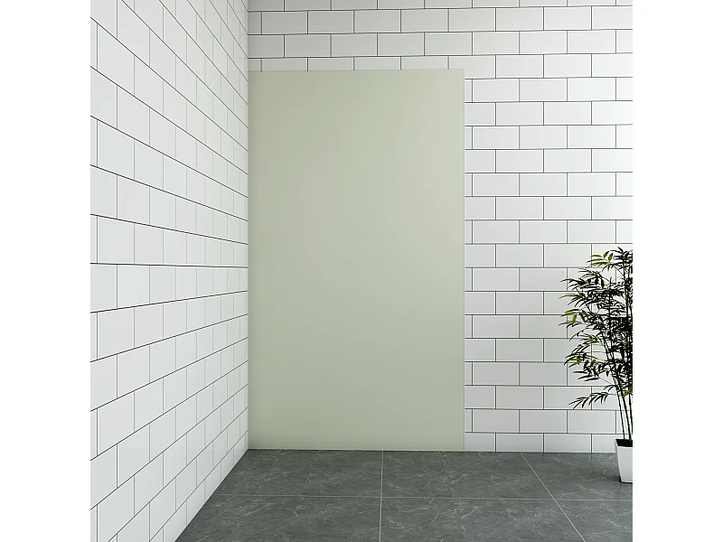 Aica B:40xH:210cm ivoorwitte aluminium composiet platen , 3 mm dik-Set van 1 douchewandpanelen inclusief profielen-Wandpanelen