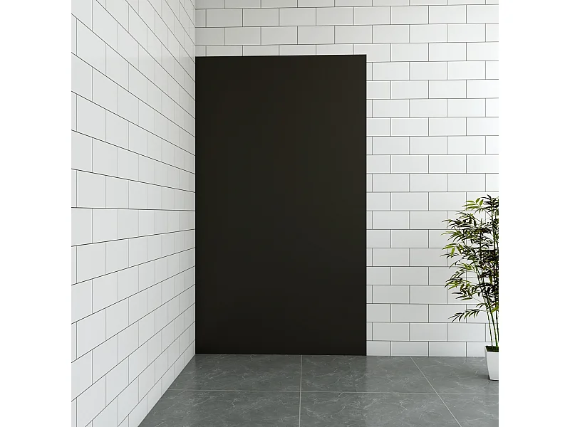 Aica B:80xH:210cm mat zwart aluminium composiet platen , 3 mm dik-Set van 1 douchewandpanelen inclusief profielen-Wandpanelen