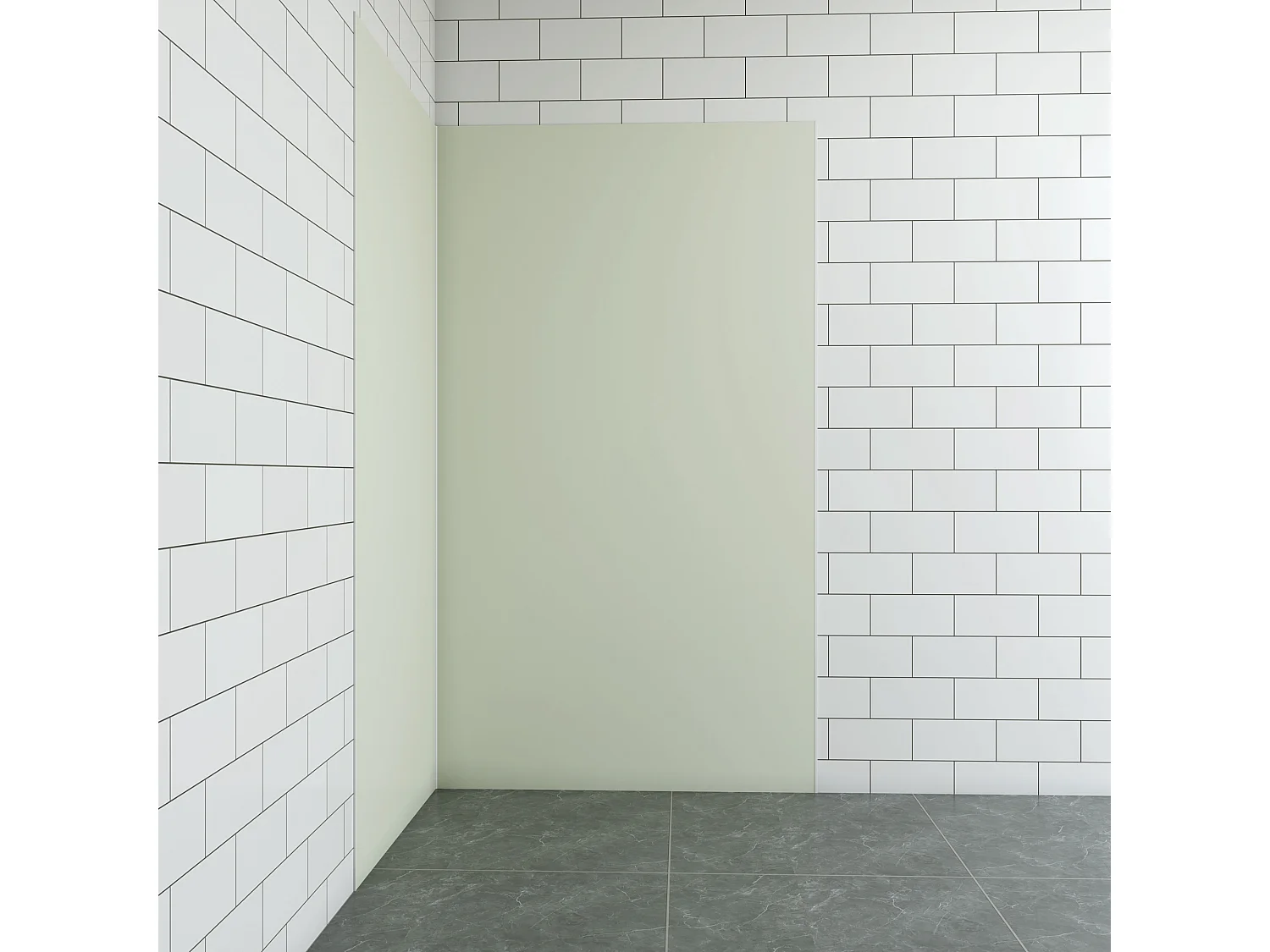 Aica B:100xL:90xH:210cm ivoorwitte aluminium composiet platen , 3 mm dik-Set van 2 douchewandpanelen inclusief profielen-Wandpanelen
