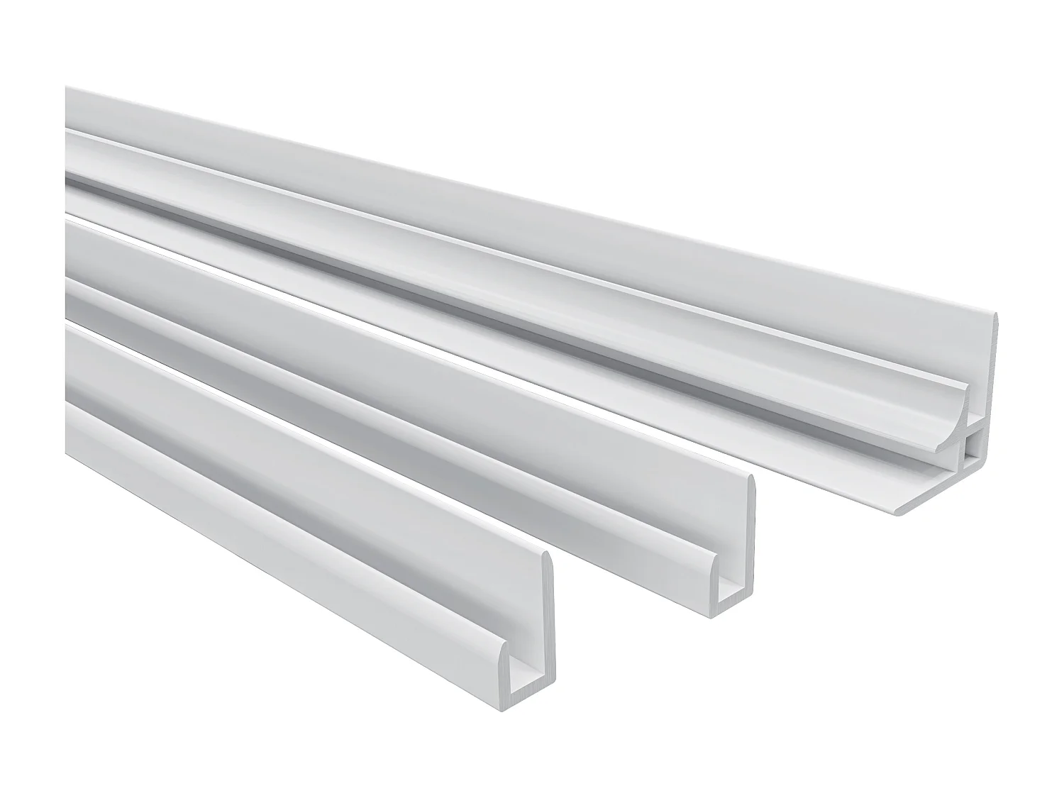 Aica B:100xL:90xH:210cm ivoorwitte aluminium composiet platen , 3 mm dik-Set van 2 douchewandpanelen inclusief profielen-Wandpanelen