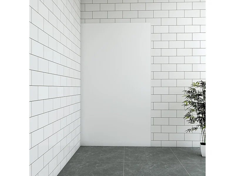 Aica B:90xH:210cm mat wit aluminium composiet platen , 3 mm dik-Set van 1 douchewandpanelen inclusief profielen-Wandpanelen