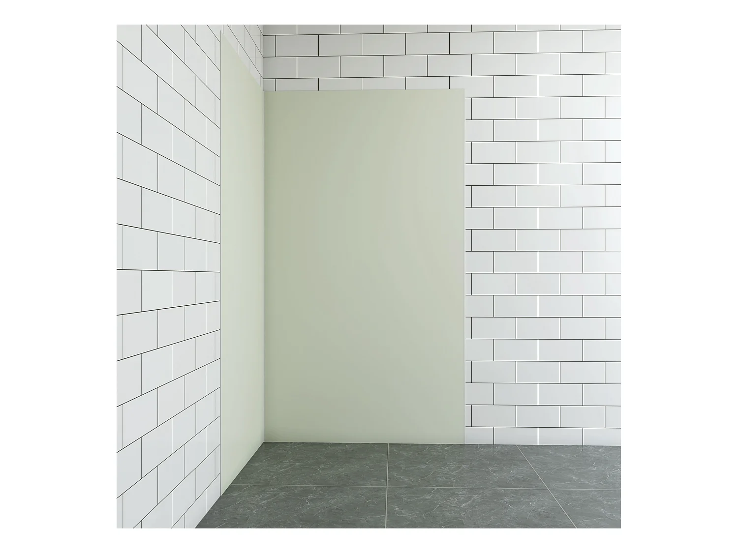 Aica B:120xL:40xH:210cm ivoorwitte aluminium composiet platen , 3 mm dik-Set van 2 douchewandpanelen inclusief profielen-Wandpanelen