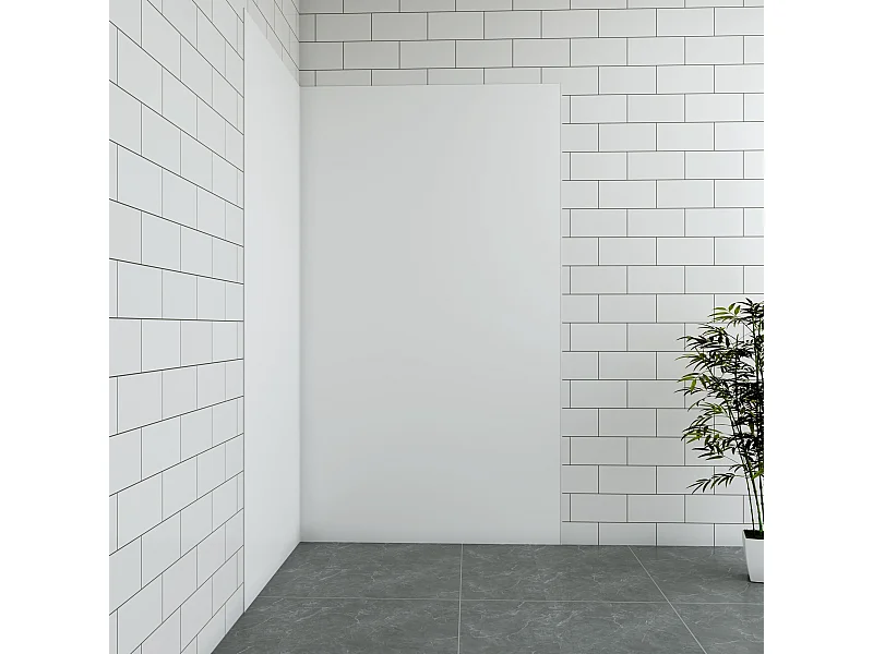 Aica B:100xL:40xH:210cm mat wit aluminium composiet platen , 3 mm dik-Set van 2 douchewandpanelen inclusief profielen-Wandpanelen