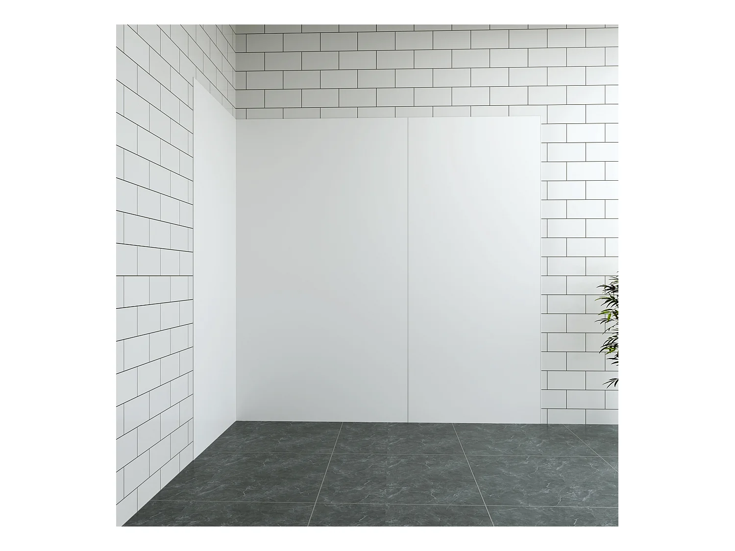 Aica B:40xL:(90+90)H:210cm mat wit aluminium composiet platen , 3 mm dik-Set van 3 douchewandpanelen inclusief profielen-Wandpanelen