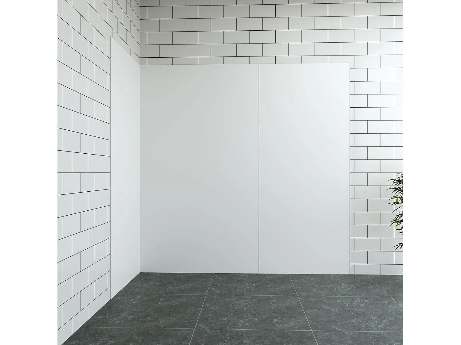 Aica B:40xL:(90+90)H:210cm mat wit aluminium composiet platen , 3 mm dik-Set van 3 douchewandpanelen inclusief profielen-Wandpanelen