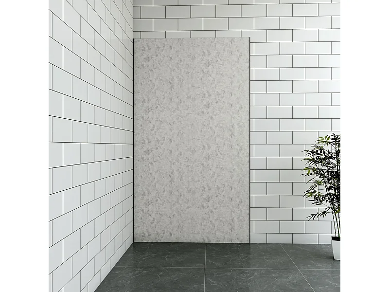 Aica B:90xH:210cm aluminium composiet platen met gewassen betoneffect , 3 mm dik-Set van 1 douchewandpanelen inclusief profielen-Wandpanelen