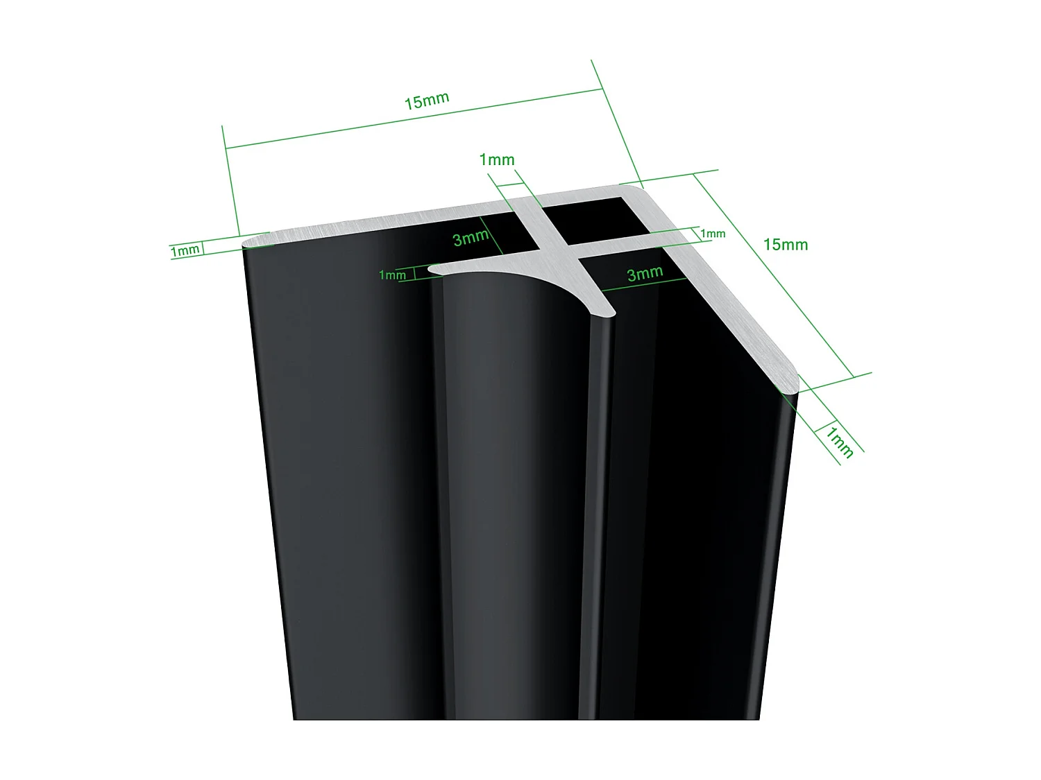 Aica B:80xL:(80+90)xH:210cm aluminium composiet platen met gewassen betoneffect , 3 mm dik-Set van 3 douchewandpanelen inclusief profielen-Wandpanelen