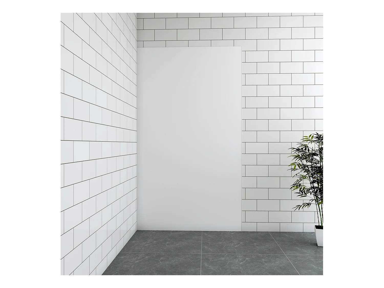 Aica B:80xH:210cm mat wit aluminium composiet platen , 3 mm dik-Set van 1 douchewandpanelen inclusief profielen-Wandpanelen