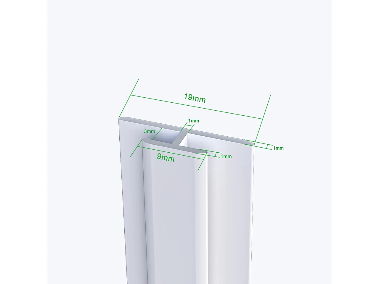 Aica B:90xL:(90+90)H:210cm visbuikwit aluminium composiet platen , 3 mm dik-Set van 3 douchewandpanelen inclusief profielen-Wandpanelen
