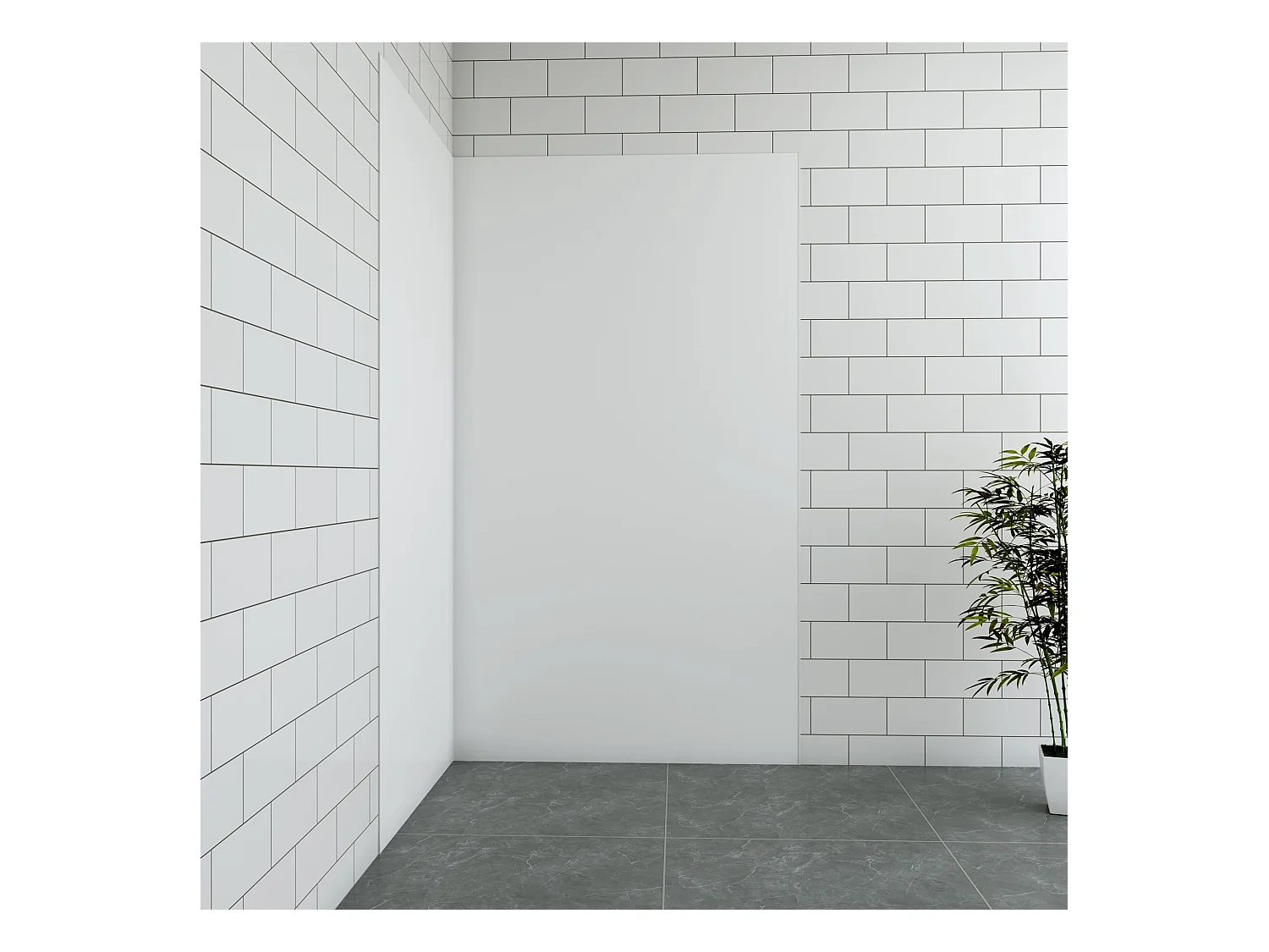 Aica B:120xL:120xH:210cm mat wit aluminium composiet platen , 3 mm dik-Set van 2 douchewandpanelen inclusief profielen-Wandpanelen