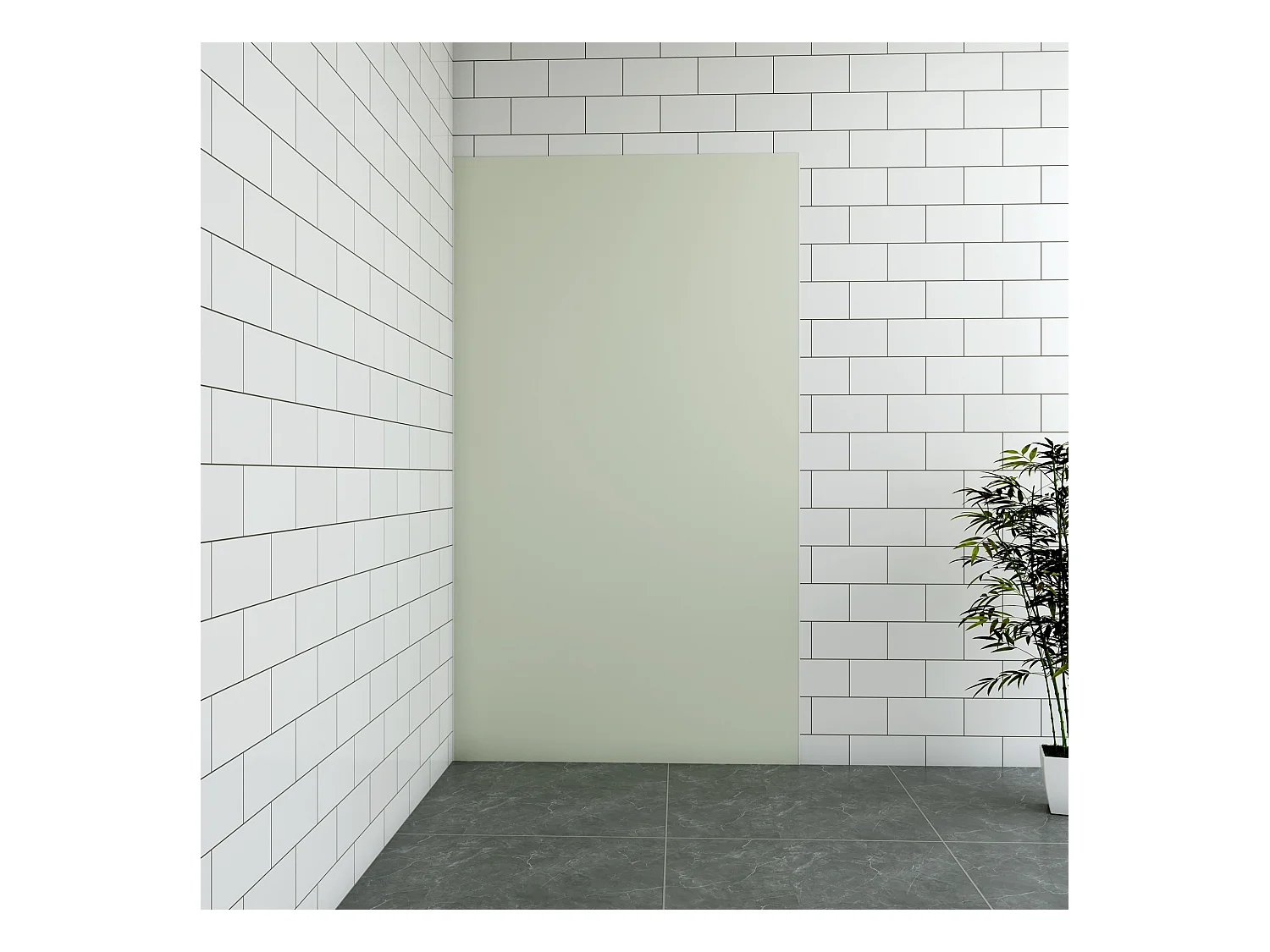 Aica B:90xH:210cm ivoorwitte aluminium composiet platen , 3 mm dik-Set van 1 douchewandpanelen inclusief profielen-Wandpanelen